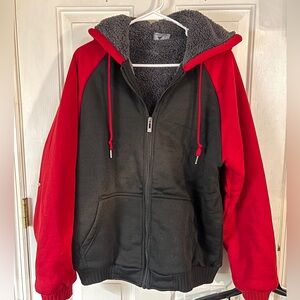 Sherpa lined hoodie jacket
